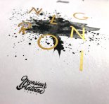 Sticker velin brut blanc avec encre métallique