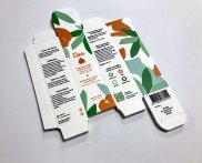 Prototype de packaging flacon sur papier texturé blanc