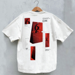 2 colour screen printing on a white T-shirt