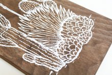 Impression blanche sur bois