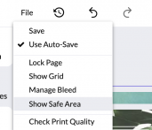 Tick the "Safe area". No images, texts or logos should be in that area.