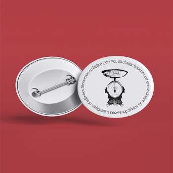 Badge à épingle En Métal émaillé Rouge - Fait Main, Ne Ternit Pas, Environ 40x25 Mm, Finition Qualité